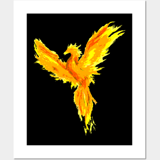 yellow phoenix Posters and Art